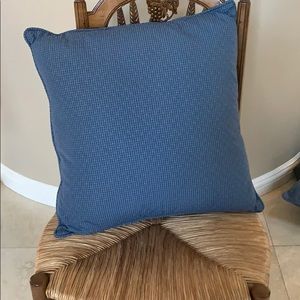 2 Custom Blue Cotton Point D’esprit Accent Pillows